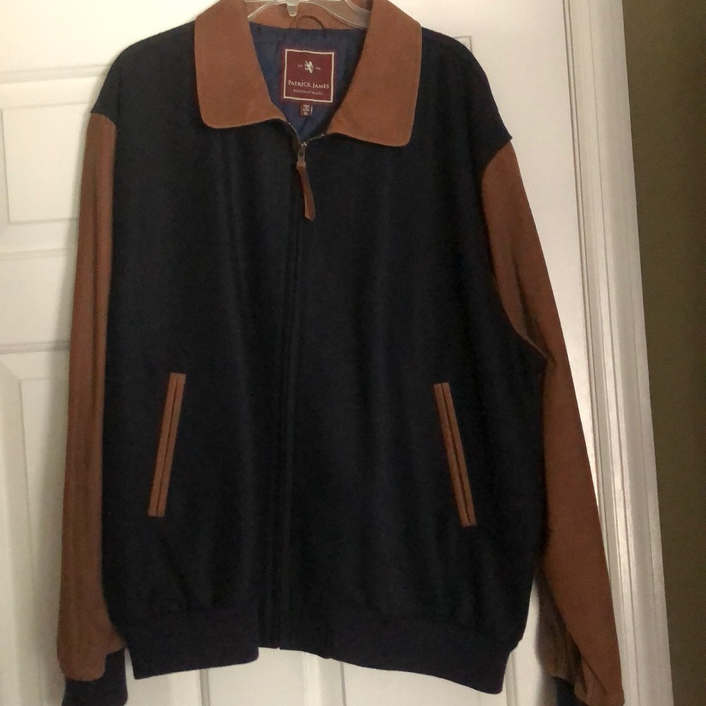 Men’s wool and leather jacket